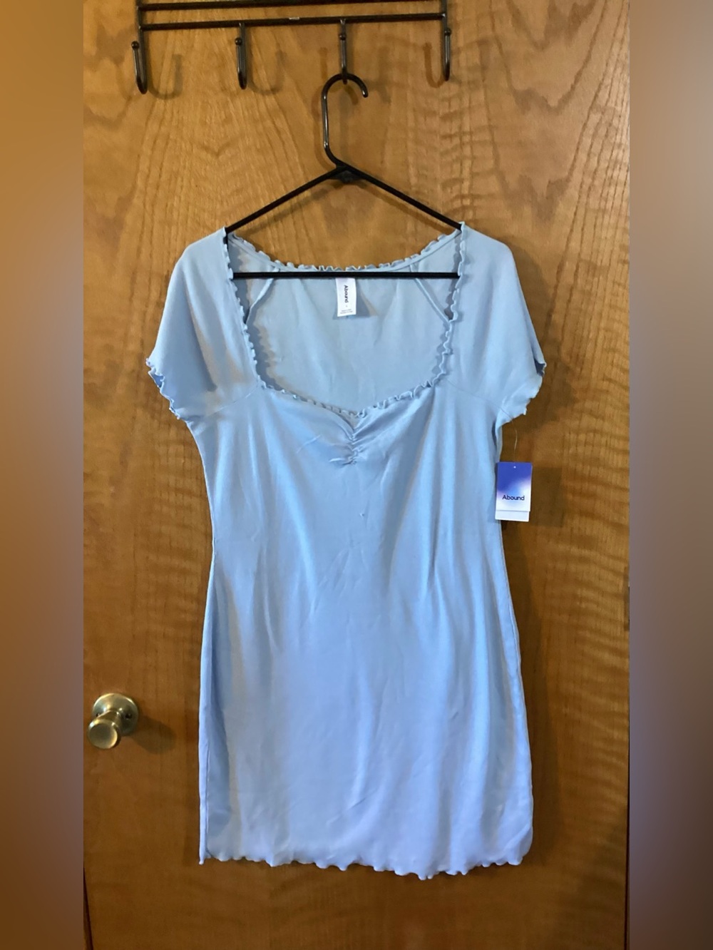 Abound Light Blue Short Sleeve Mini Dress, Large